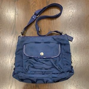 blue coach signature canvas purse